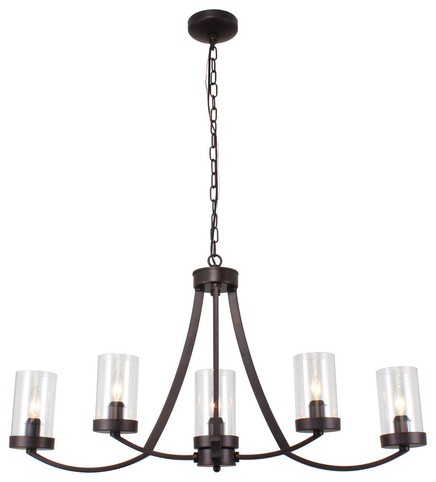 Chloe Lighting Ida 5-Light Rubbed Bronze Ceiling Pendant 35"