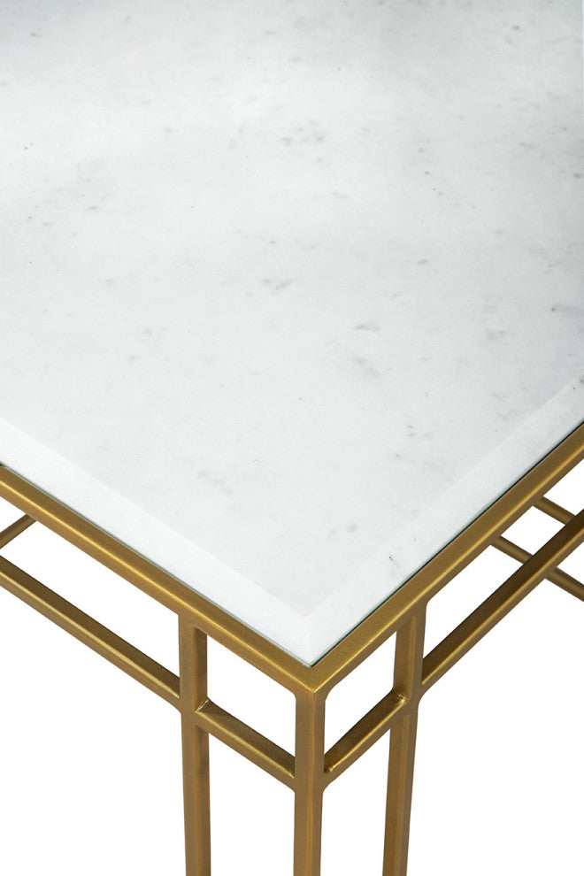 Cubes Aluminum Side Table, Gold