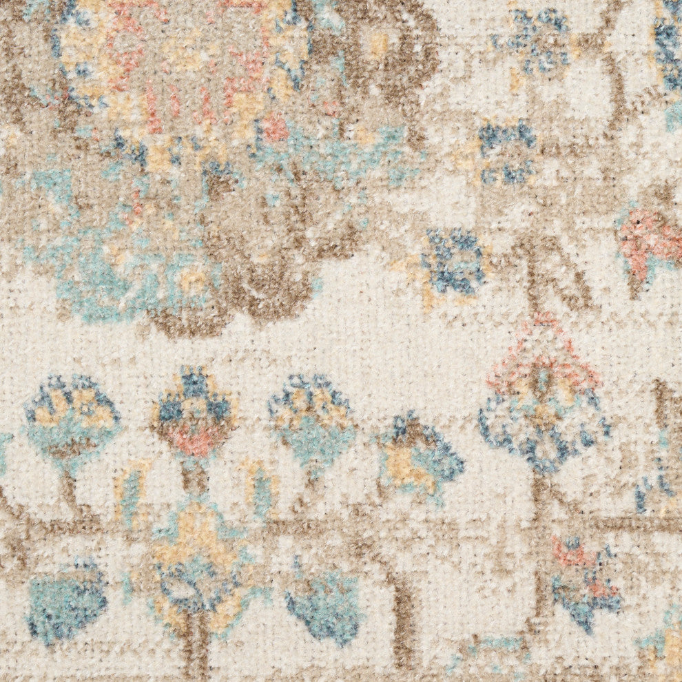 Nourison Washable Decor 5'3" x 7' Beige Vintage Indoor Rug