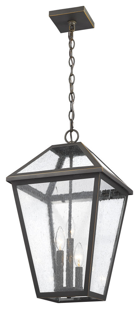 Zlite 579CHXL-ORB 3-Light Outdoor Chain Mount Ceiling Fixture, Seedy