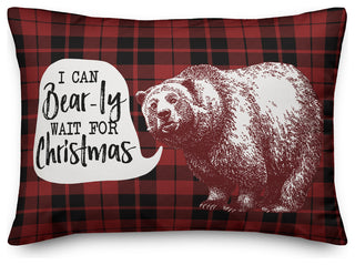 I Can Bearly Wait for Christmas Lumbar Pillow, 14"x20"