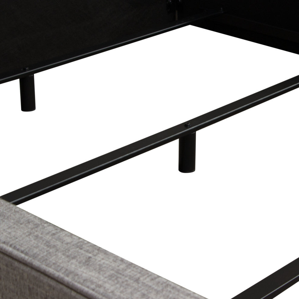 Cloud 43" Low Profile Queen Bed, Gray Fabric