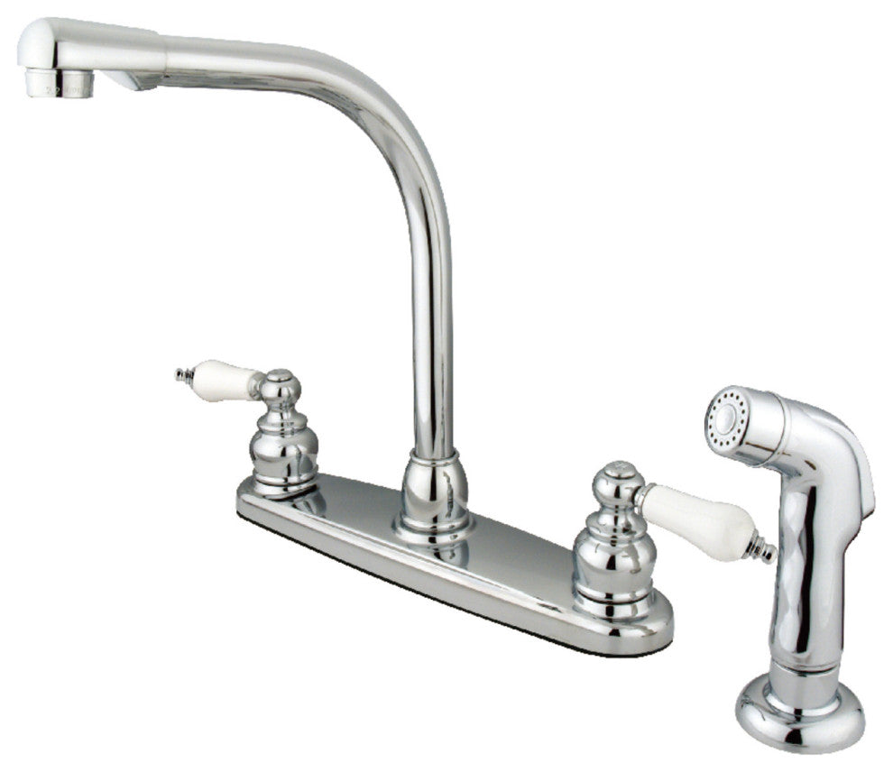 Kingston Brass Centerset Kitchen Faucet, Polished Chrome