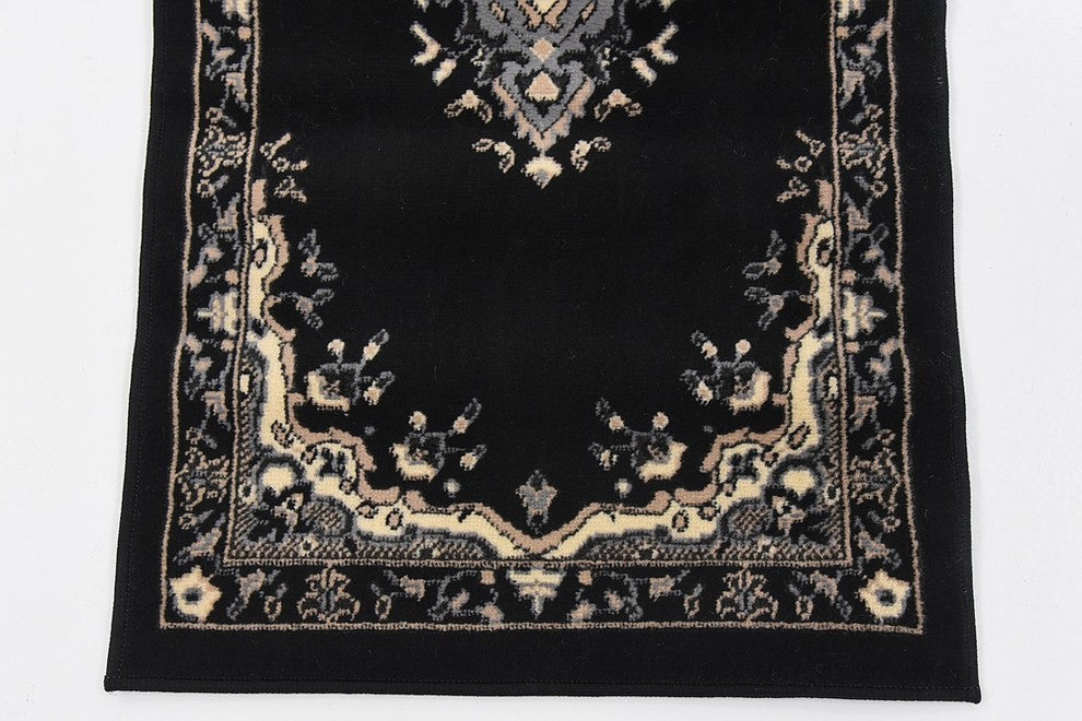 Unique Loom Black Washington Reza 2' 2 x 8' 2 Runner Rug