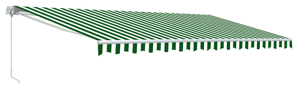 Aleko Retractable Motorized Awning, 13'x10', Green/White