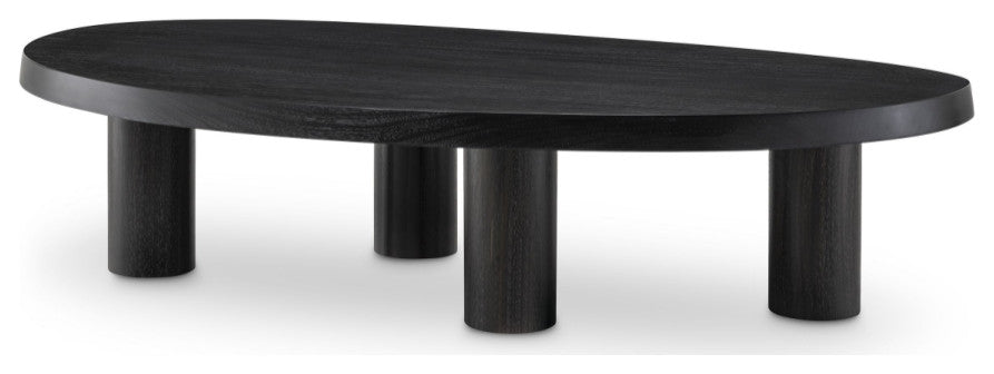 Charcoal Gray Solid Mahogany Wood Coffee Table | Eichholtz Prelude