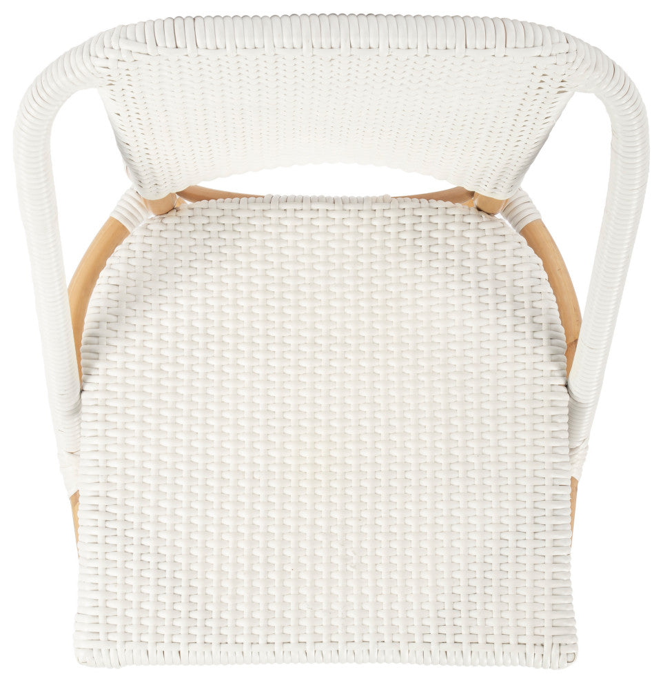 Tenor White and Black Rattan Side Chair