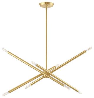 Livex Lighting Soho 8 Light Satin Brass Linear Chandelier