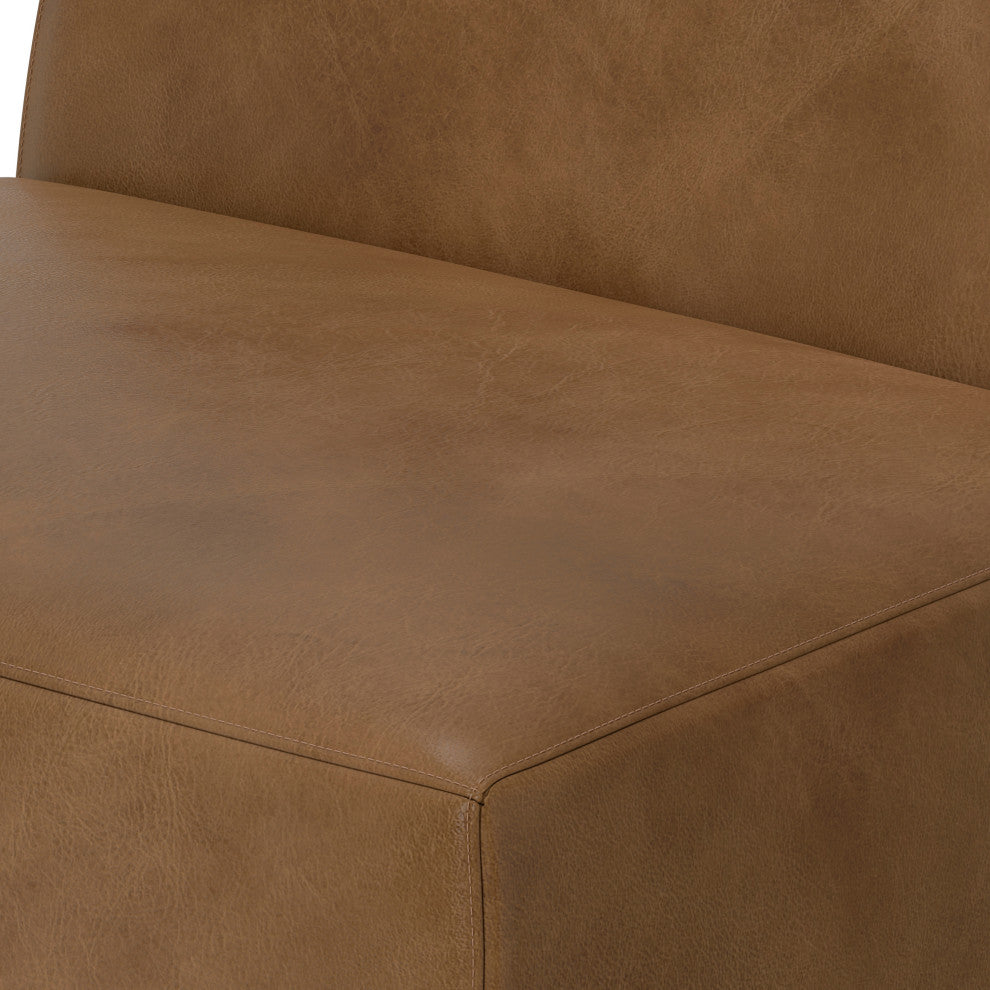 Rex Center Armless Sofa Module in Genuine Leather