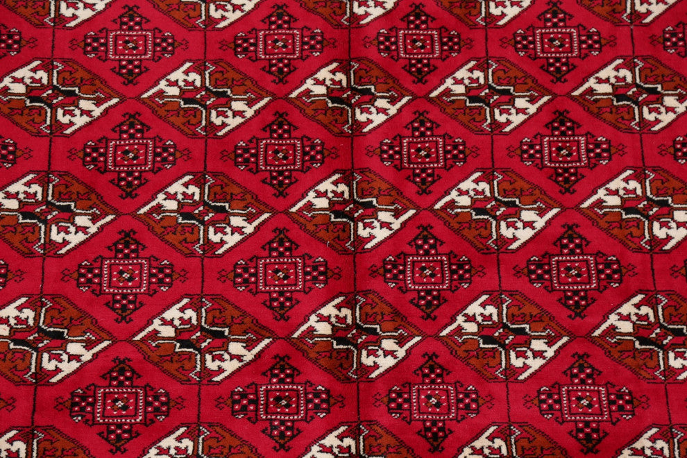 Balouch Oriental Persian Traditional Hand-Knotted Area Rug, Red, 9'4"x6'8