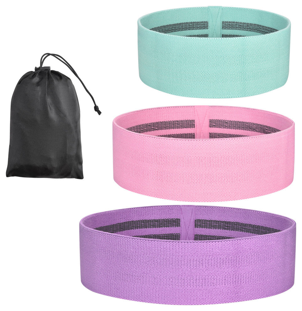 Yescom 3 Pack Resistance Loop Bands Set Workout Fitness Fabric Bands Yoga