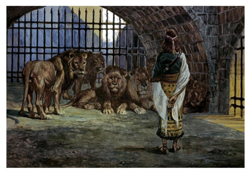 "Daniel in the Lions Den" Digital Paper Print by James Tissot, 32"x22"