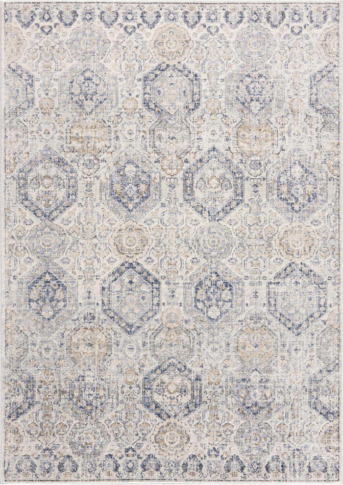 Hauteloom Parkerfield Blue Area Rug, Cream/Blue, 4'3"x5'7"