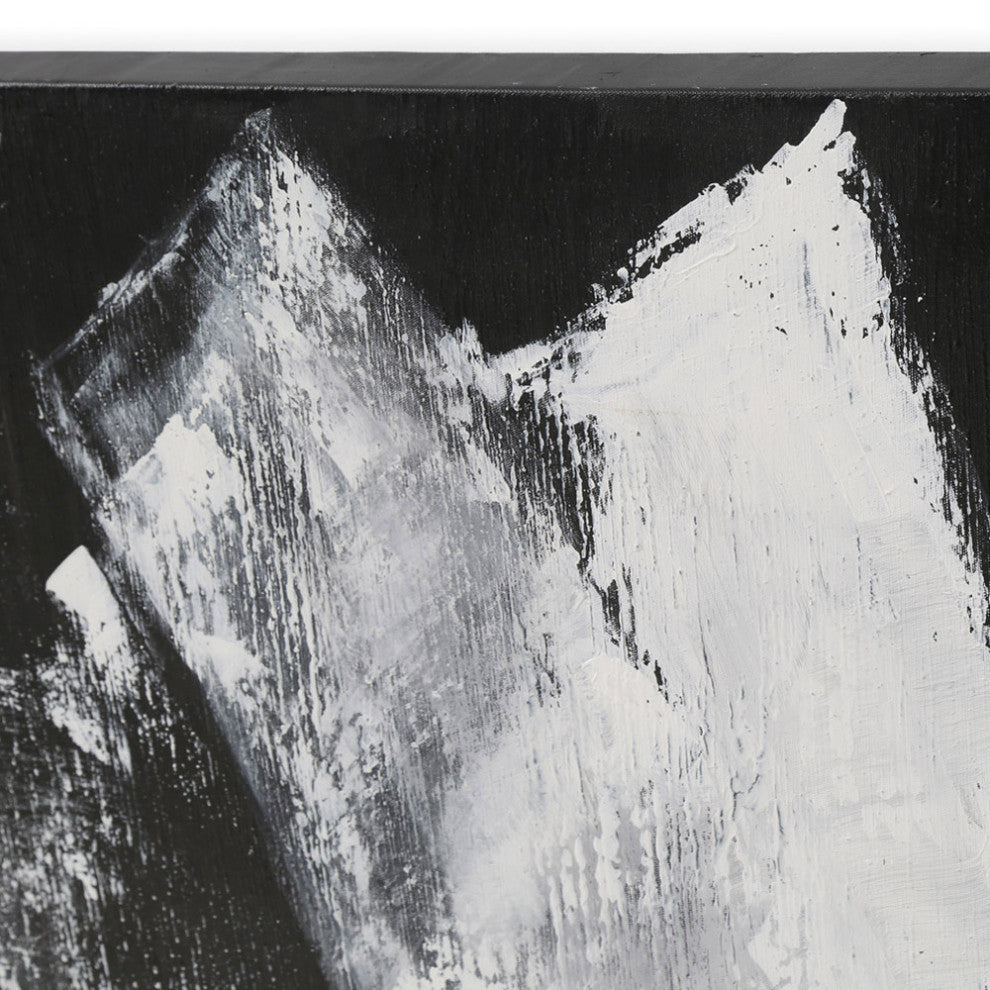 Broken Negative Modern Hand Painted Canvas Abstract Art - 96" x 70"