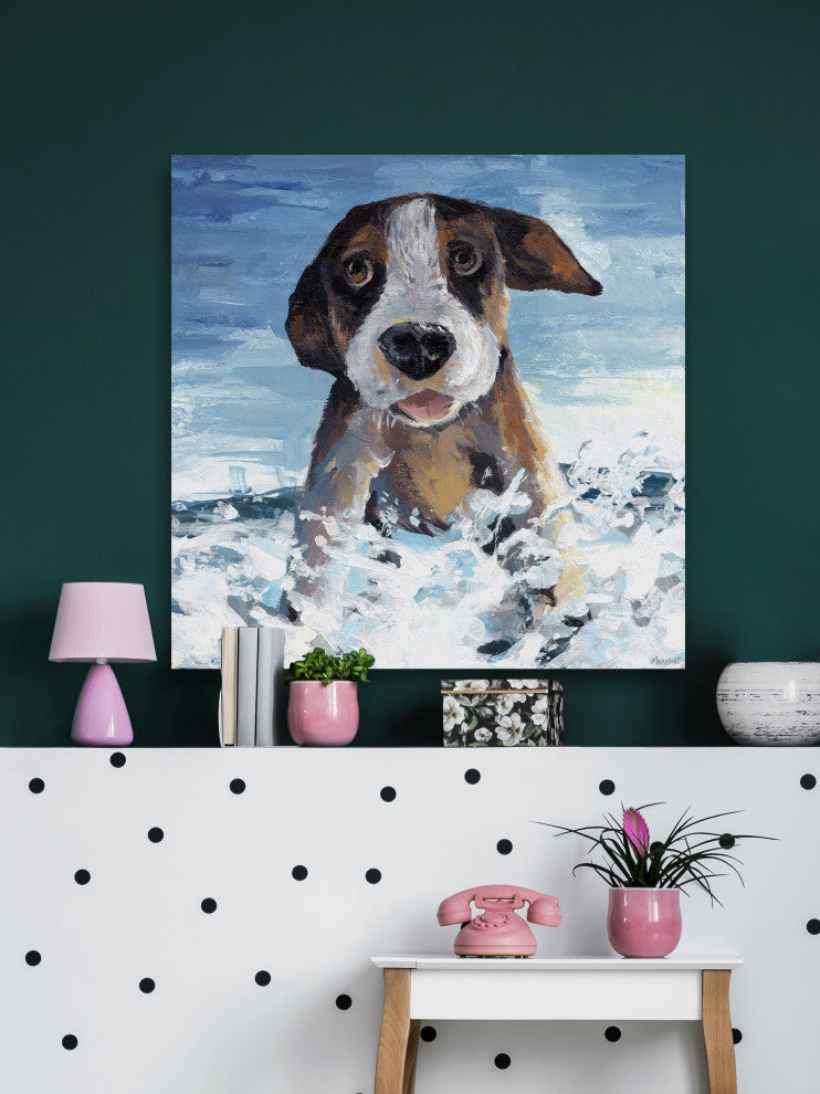 "Carter's Beach Day" Painting Print on Wrapped Canvas, 24x24