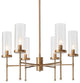 LNC 6-Light Modern Candle-Style Glass-Cylinder Chandelier, Brass