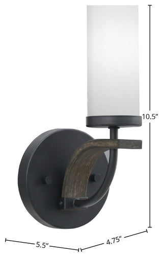 Monterey 1-Light Wall Sconce, Matte Black & Painted Distressed, White Marble