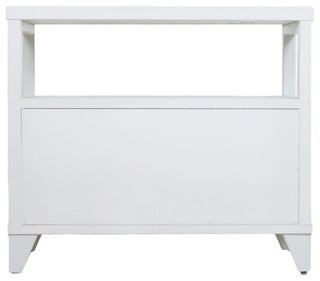 East at Main Wooden 2-Drawer Side Table with Shelf, White