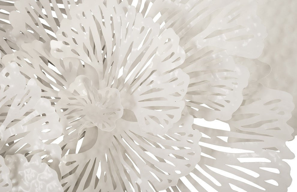Flower Wall Art, White, Large