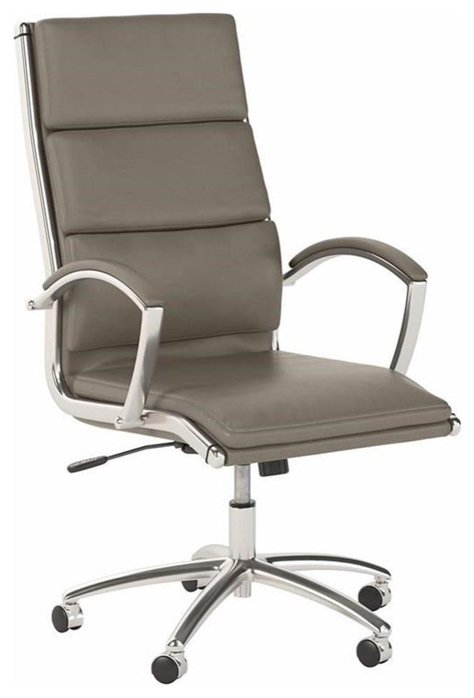 BBF Studio C High Back Faux Leather Executive Office Chair in Washed Gray