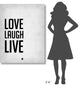 "Love Laugh Live Poster Grey" Fine Art Print
