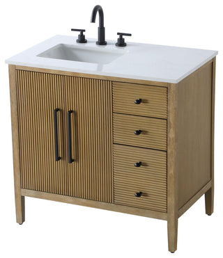 Home Living 36" Single Bathroom Vanity, Linen Oak