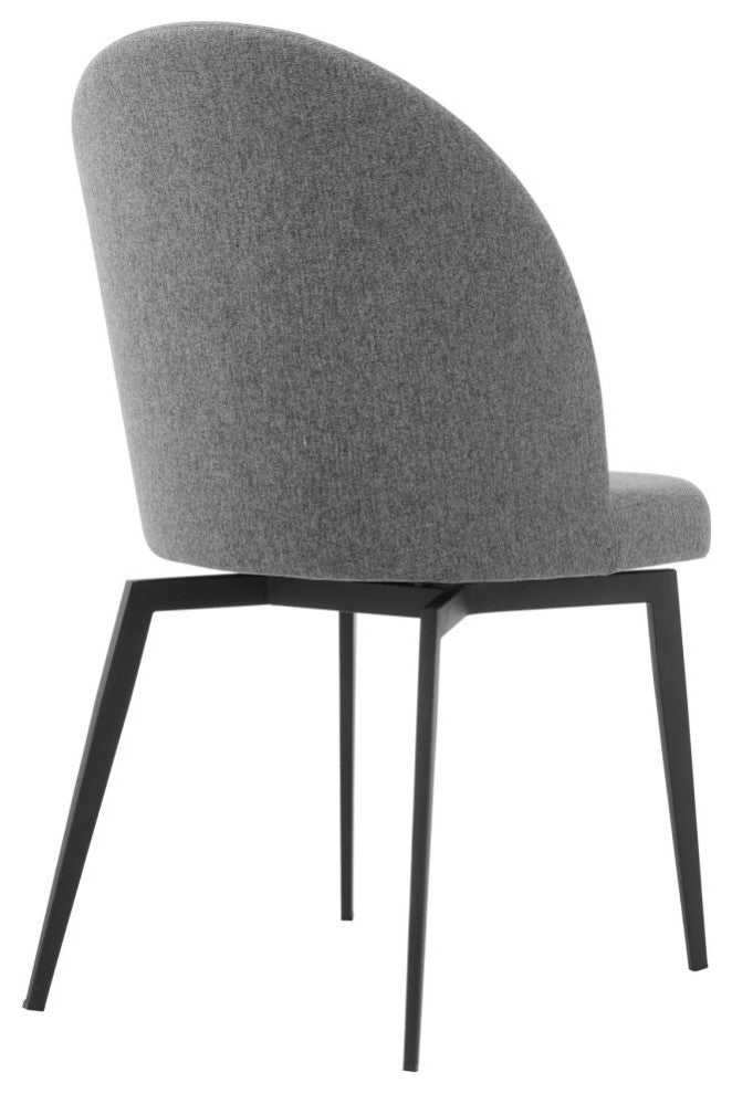 Sunny Swivel Gray Fabric and Metal Dining Room Chairs, Set of 2