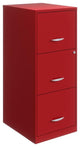 Scranton & Co 3-Drawer Metal Vertical File Cabinet with Lock in Lava Red