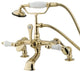 Kingston Brass Adjustable Center Deck Mount Tub Faucet, Polished Brass