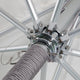 9' Round Double Pulley Commercial Contract Umbrella, Silver, Sunflower Yellow