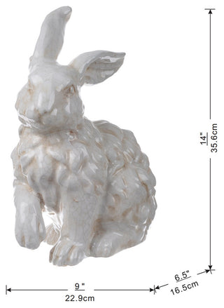 Sitting Ceramic Rabbit Statue 9.5"x6.5"x13"