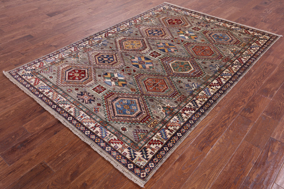 5' 6" X 8' 0" Super Kazak Handmade Rug - Q12347