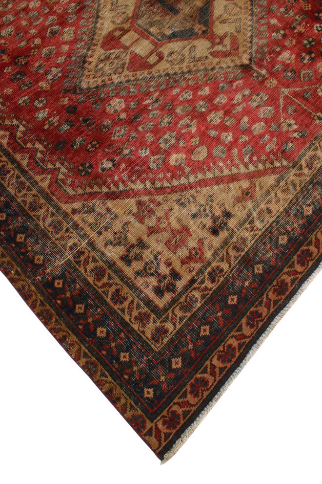 Vintage Distressed Golnessa Rust Rug