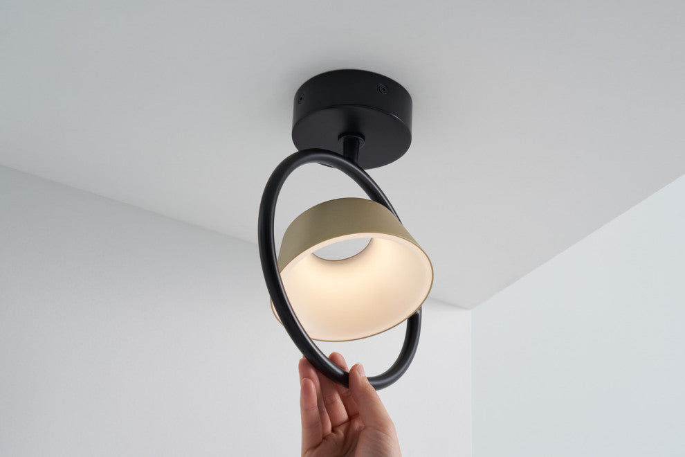 OLO RING Wall Lanp, Black/Champagne Gold