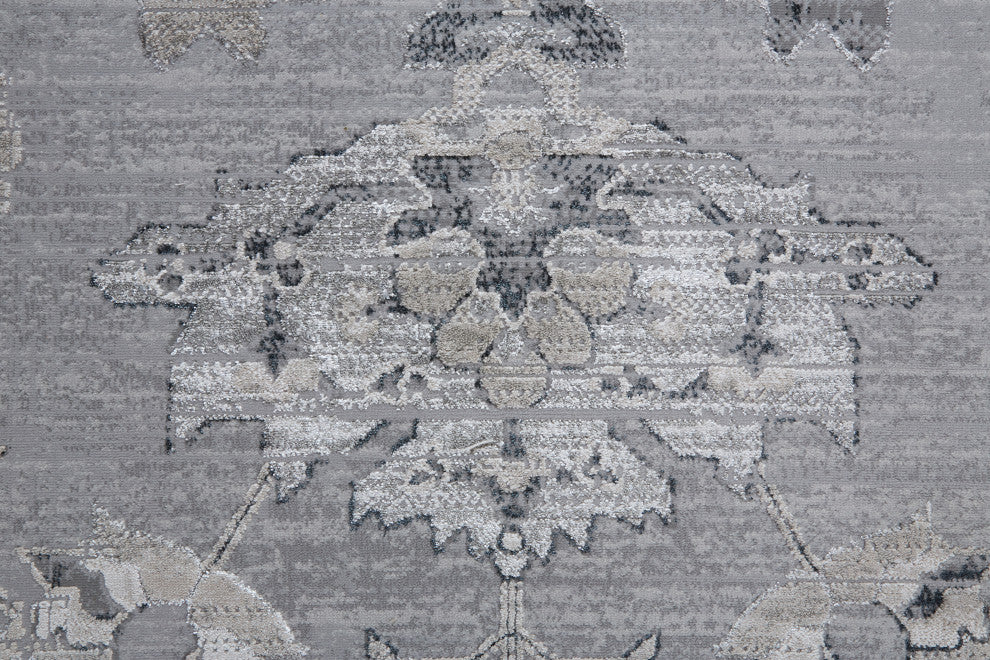 Weave & Wander Adana Metallic Rug,Silver Gray/Ivory, 10ft x 13ft-2in Rug