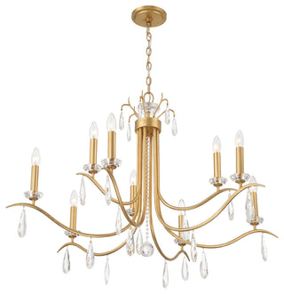 Crystorama Lighting Group ROL-18819 Rollins 9 Light 40"W Crystal - Antique Gold