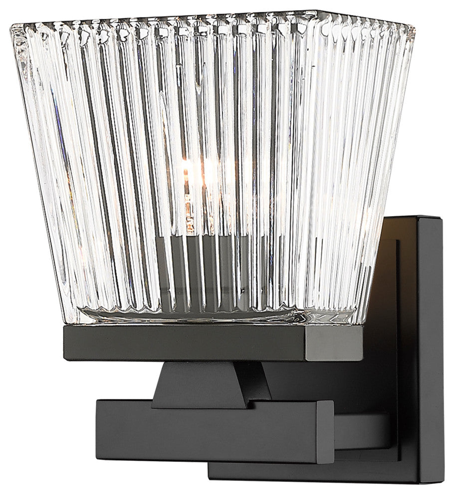 Zlite 1936-1S-MB 1-Light Wall Sconce, Clear