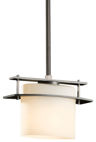 Arc Ellipse Mini Pendant, Dark Smoke Finish, Opal Glass
