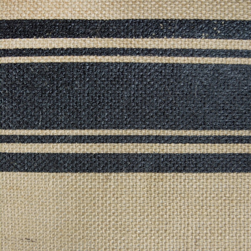 DII Burlap Bin Border Black Round Small 9x12x12"