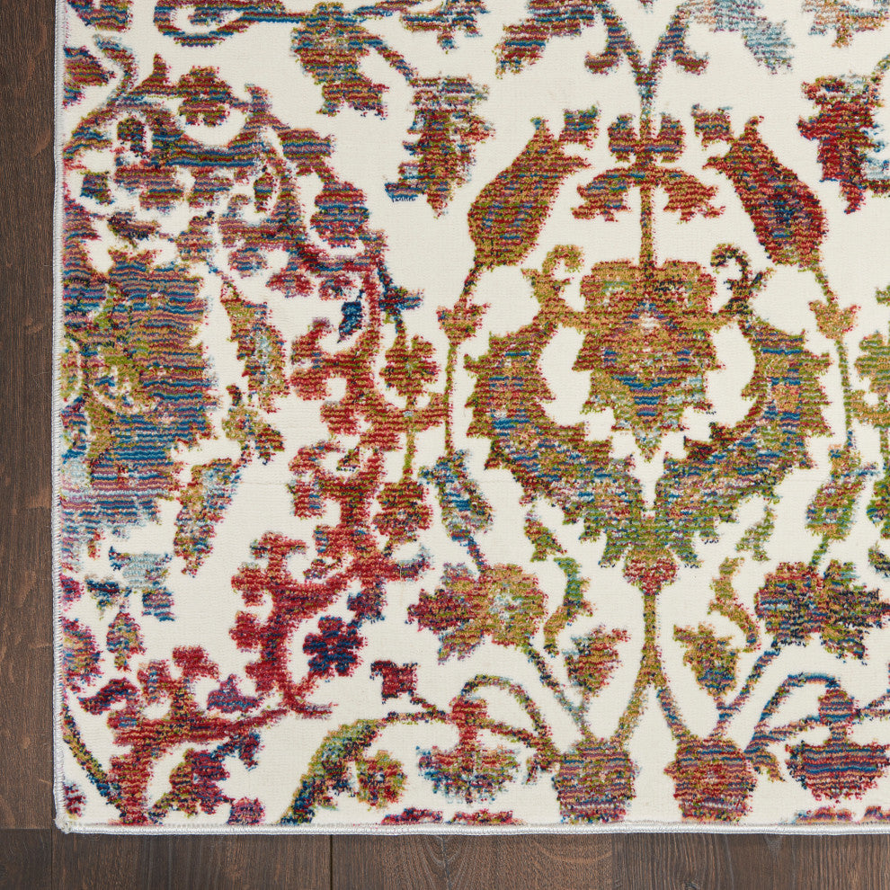 Nourison Ankara Global 4' x 6' White/Multi Vintage Indoor Area Rug