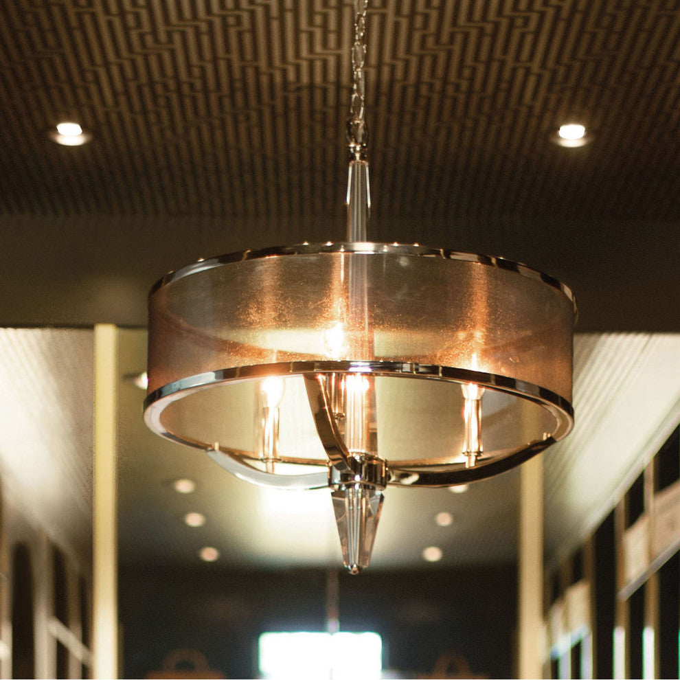 Ascher 3-Light Foyer Polished Nickel