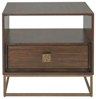 Uttermost 25318 Bexley 16"L Metal and Walnut Wood End Table - Tobacco