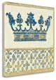 "Regal Crown Indigo And Cream" By Meloushka Designs, Gallery Wrap Canvas