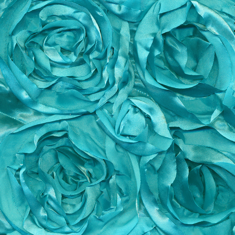 Textured Rose Pillow, Aqua, 16"x20", Without Insert
