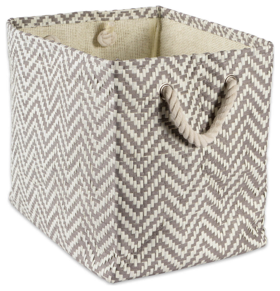 Paper Bin Chevron Gray Rectangle Large 17"x12"x12"