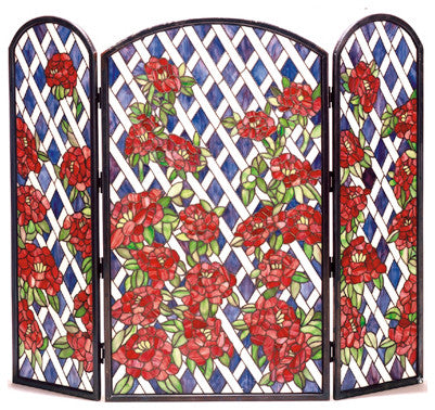 Meyda Lighting 35744 40"W X 34"H Rose Trellis Fireplace Screen
