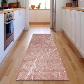 Premium Machine Washable Mayfield AMF628 Blush 2'3" x 7'6" Runner Rug