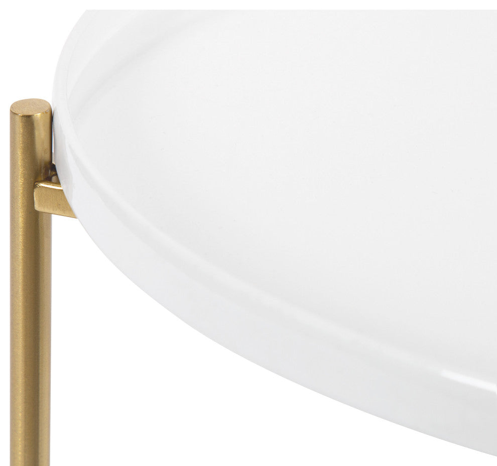 Ulani Coffee Table Set, White/Gold 2 Piece