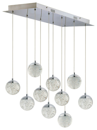 ET2 E24266 Orb II 34"W LED 10 Light Linear Pendant - Polished Chrome