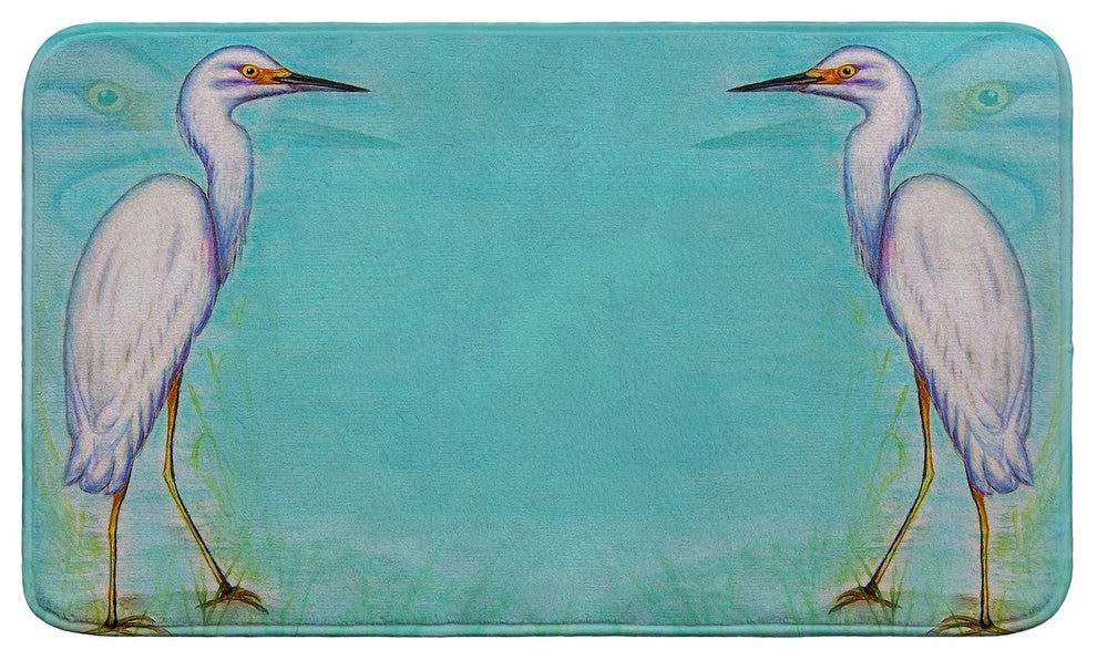 Snowy Egret Bath Mat 18x30